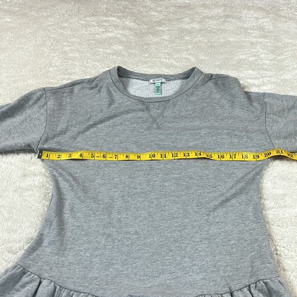 Susina long sleeve drop waist grey sweatshirt dress, size small - Picture 6 of 11